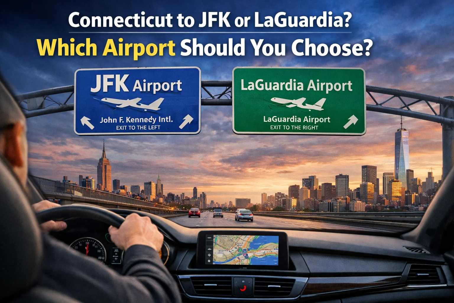 Connecticut to JFK or LaGuardia